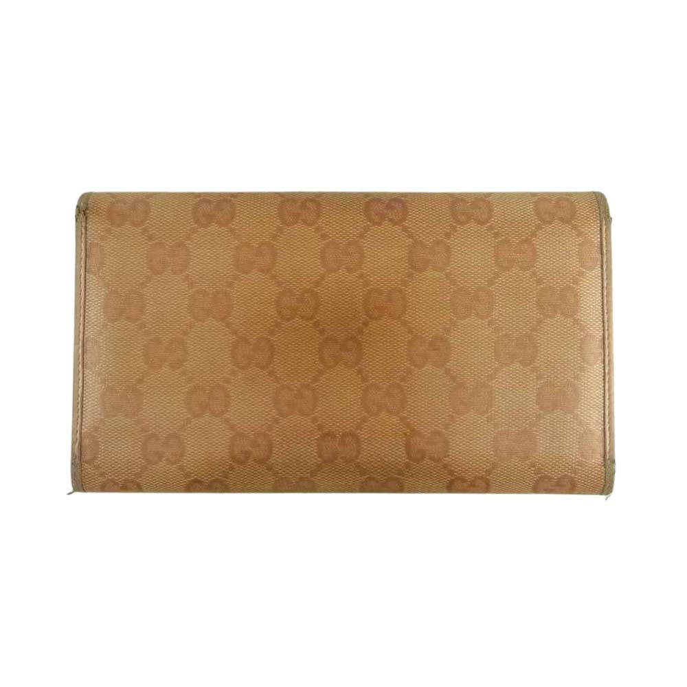 GUCCI グッチ GG キャンバス 三つ折り 長財布 ベージュ系【中古】