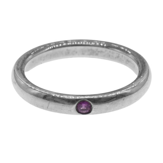 TIFFANY&Co. ティファニー 1P ルビー スタッキング バンド リング シルバー系【中古】