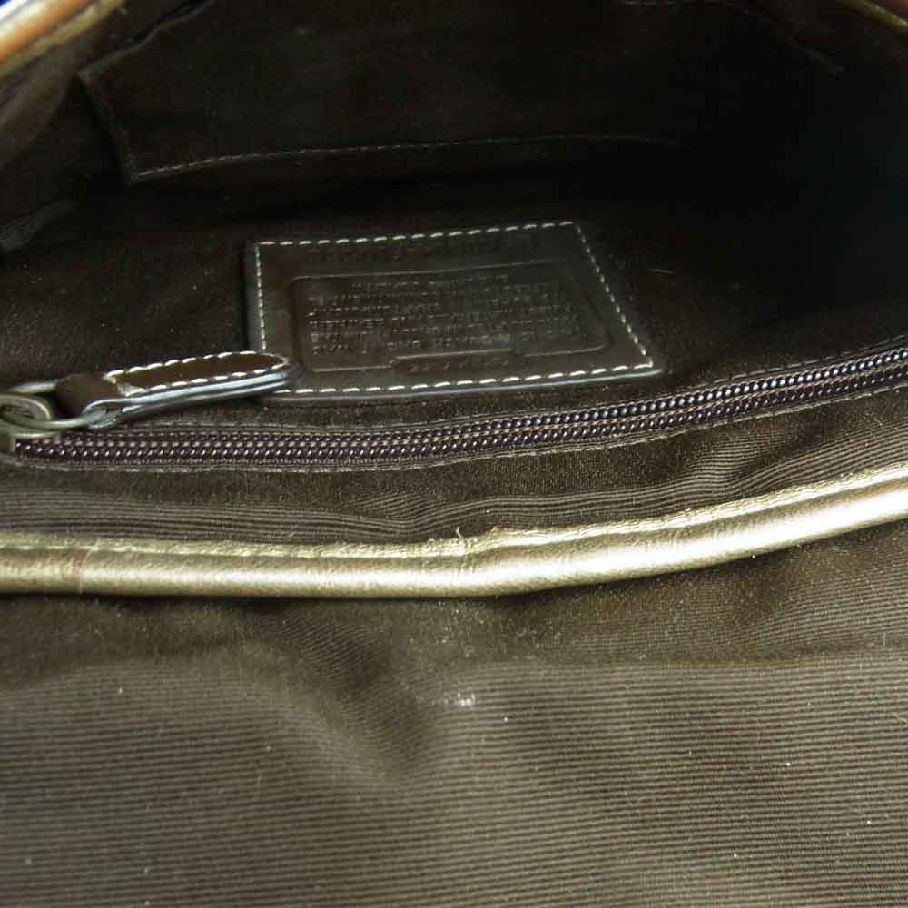 COACH コーチ F10566 シグネチャー クリケット ショルダー バッグ ベージュ系 ゴールド系【中古】
