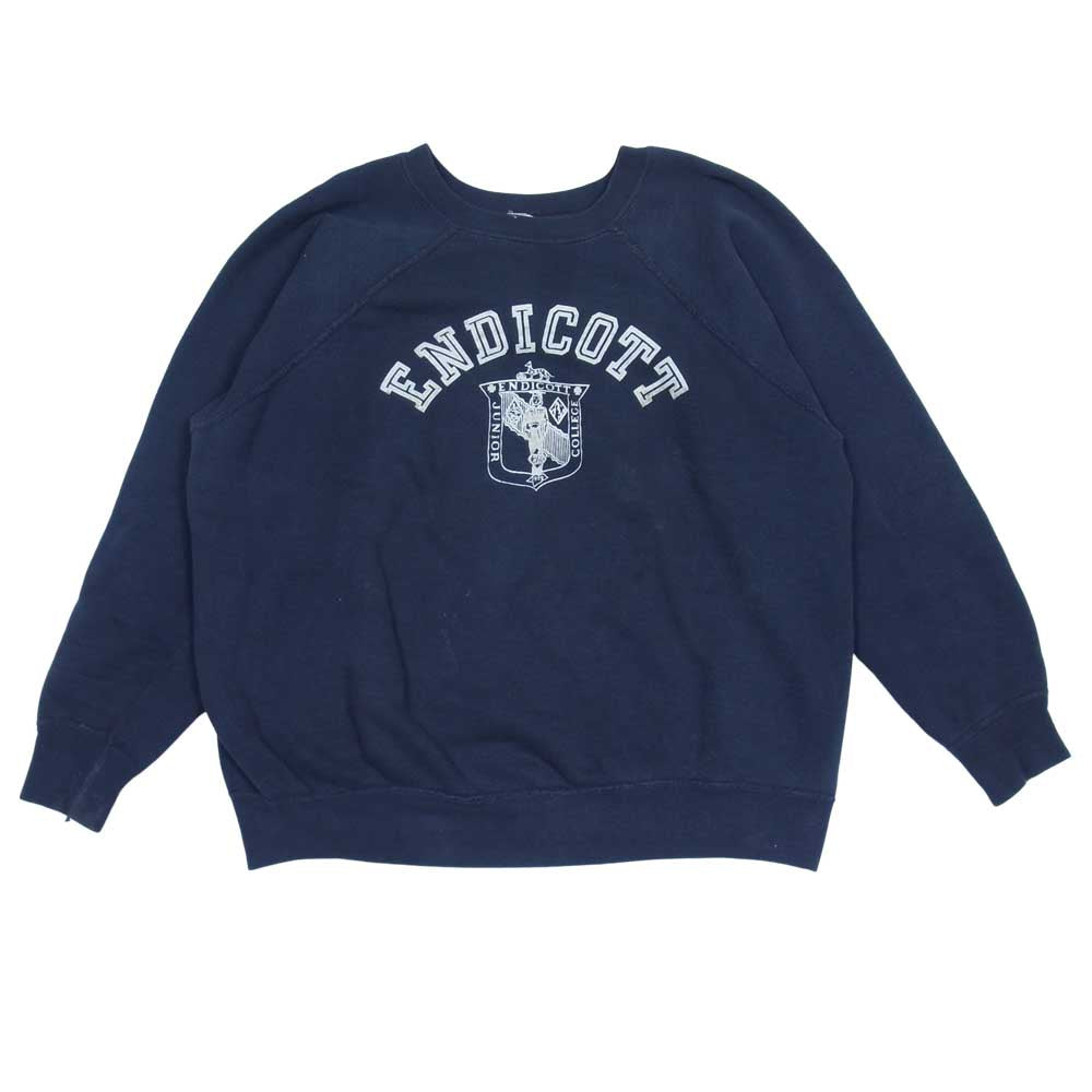 Champion チャンピオン 65s~67sランタグ カレッジプリント スウェット トレーナー ネイビー系 L【中古】