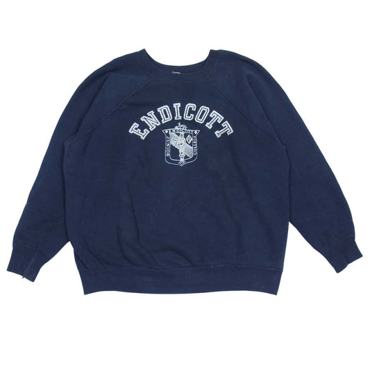 Champion チャンピオン 65s~67sランタグ カレッジプリント スウェット トレーナー ネイビー系 L【中古】