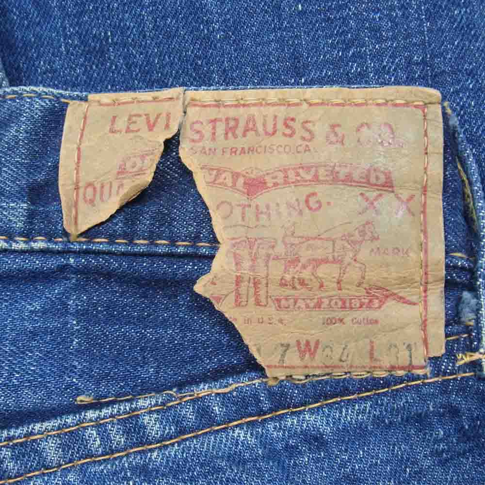 Levi's リーバイス ヴィンテージ オリジナル 両面BIGE カンヌキ Vステッチ バックポケット裏シングルステッチ デニム パンツ インディゴブルー系 34【中古】