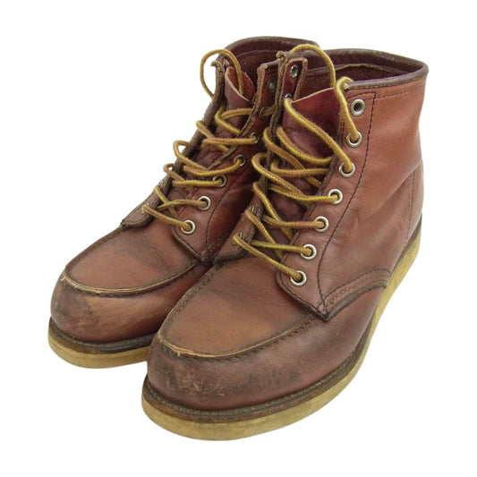 RED WING レッドウィング 90s 四角犬タグ MOC-TOE アイリッシュセッター モックトゥ ブーツ ブラウン系 6 1/2【中古】