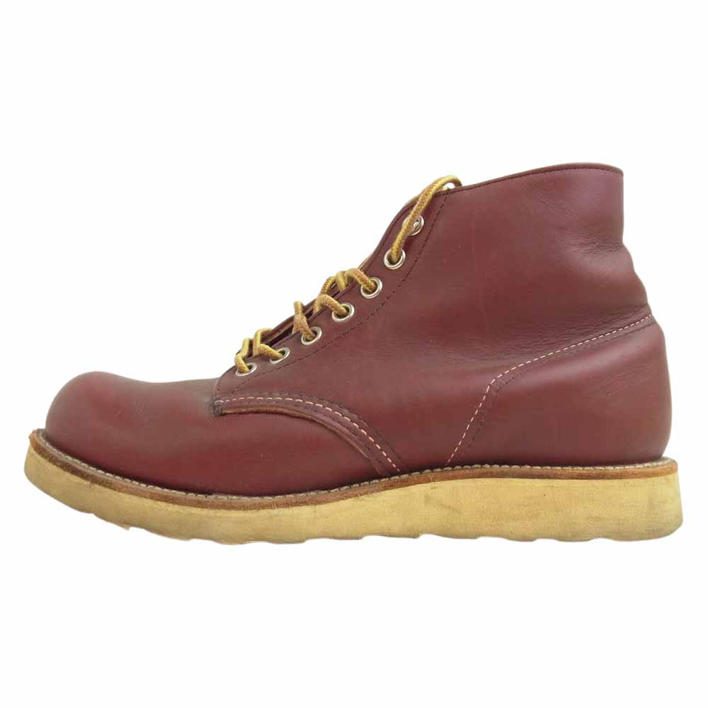 RED WING レッドウィング 8166 刺繍羽タグ 6inch CLASSIC PLAIN TOE プレーントゥブーツ エンジ系 6 1/2【中古】