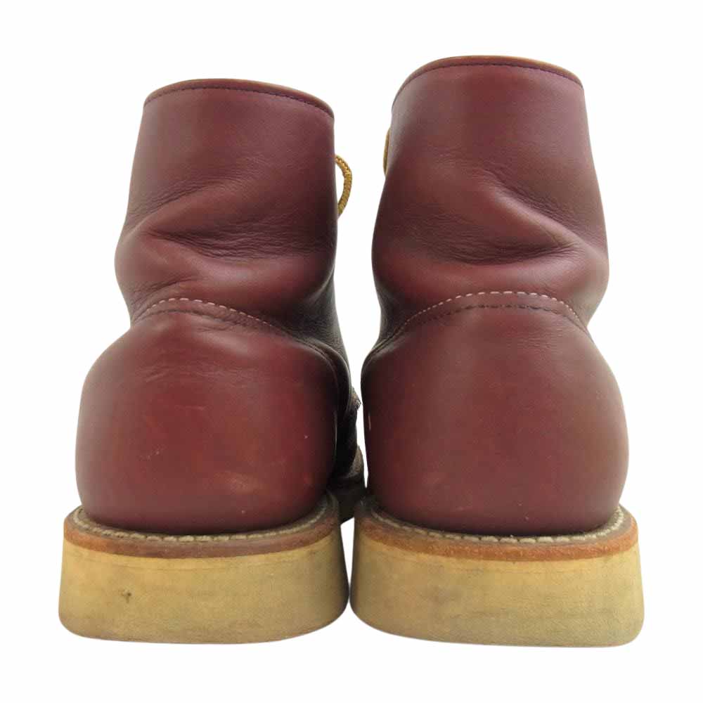 RED WING レッドウィング 8166 刺繍羽タグ 6inch CLASSIC PLAIN TOE プレーントゥブーツ エンジ系 6 1/2【中古】