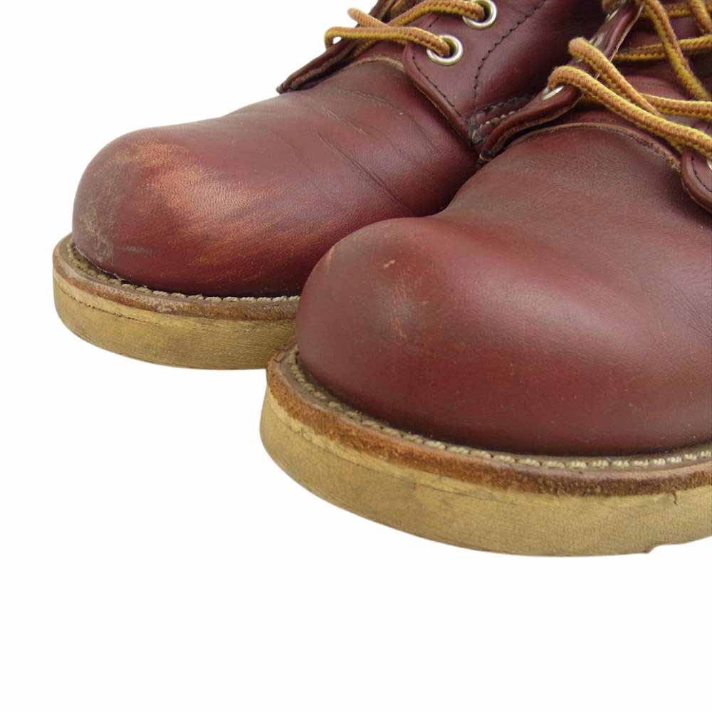 RED WING レッドウィング 8166 刺繍羽タグ 6inch CLASSIC PLAIN TOE プレーントゥブーツ エンジ系 6 1/2【中古】