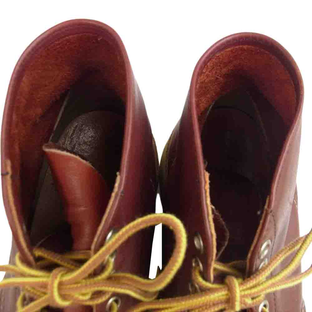 RED WING レッドウィング 8166 刺繍羽タグ 6inch CLASSIC PLAIN TOE プレーントゥブーツ エンジ系 6 1/2【中古】