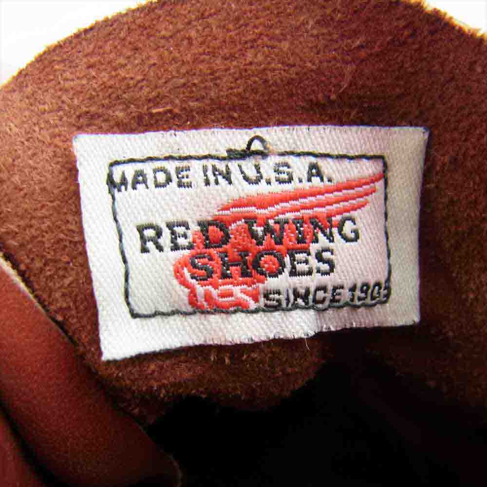 RED WING レッドウィング 8166 刺繍羽タグ 6inch CLASSIC PLAIN TOE プレーントゥブーツ エンジ系 6 1/2【中古】