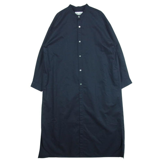 URBAN RESEARCH アーバンリサーチ DF16-26V126 ノーカラー 長袖 シャツ ワンピース ダークネイビー系 One【新古品】【未使用】【中古】