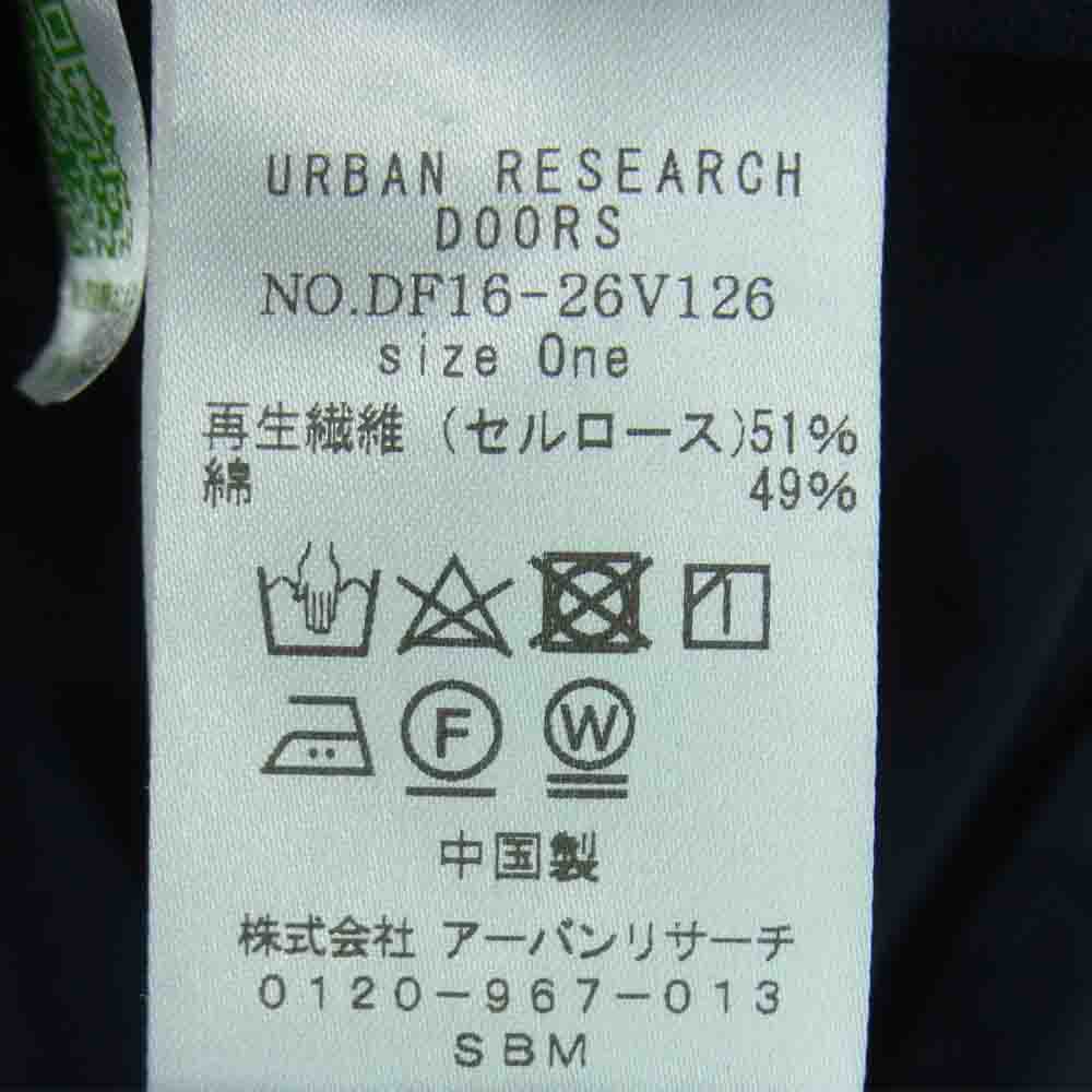 URBAN RESEARCH アーバンリサーチ DF16-26V126 ノーカラー 長袖 シャツ ワンピース ダークネイビー系 One【新古品】【未使用】【中古】