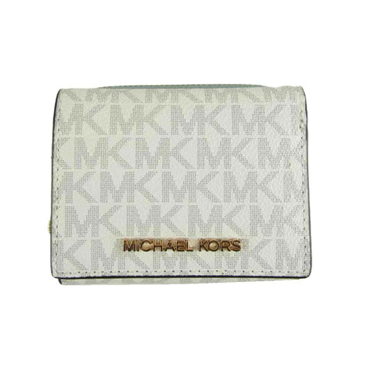 Michael Kors マイケルコース 35H9GTVZ5B モノグラム 三つ折り 財布  ホワイト系【新古品】【未使用】【中古】