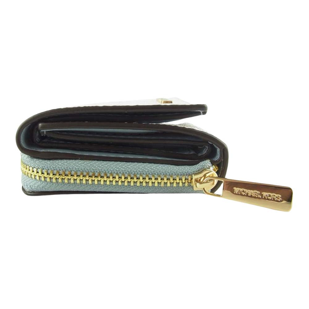 Michael Kors マイケルコース 35H9GTVZ5B モノグラム 三つ折り 財布  ホワイト系【新古品】【未使用】【中古】