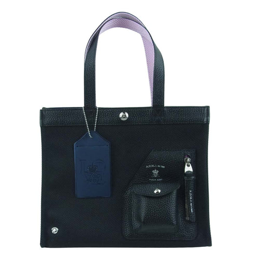エーディーエムジェイ 21SC080405 NYLON TWILL RIDER'S SHOULDER TOTE BAG ナイロン ツイル ライダース ショルダー トート バッグ ブラック系【新古品】【未使用】【中古】