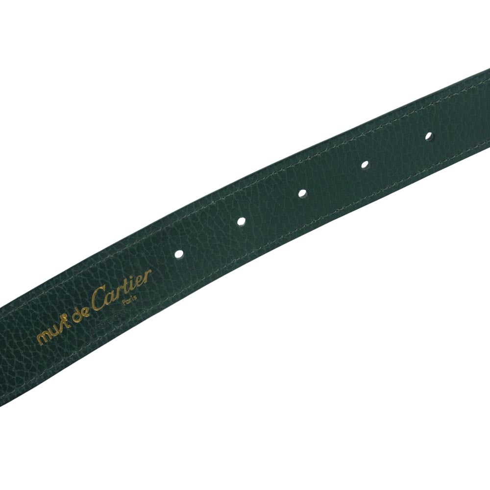 CARTIER カルティエ マストドゥ バックル式 ベルト スペイン製 グリーン系【中古】