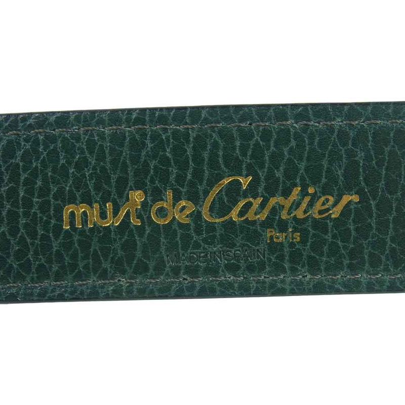 CARTIER カルティエ マストドゥ バックル式 ベルト スペイン製 グリーン系【中古】