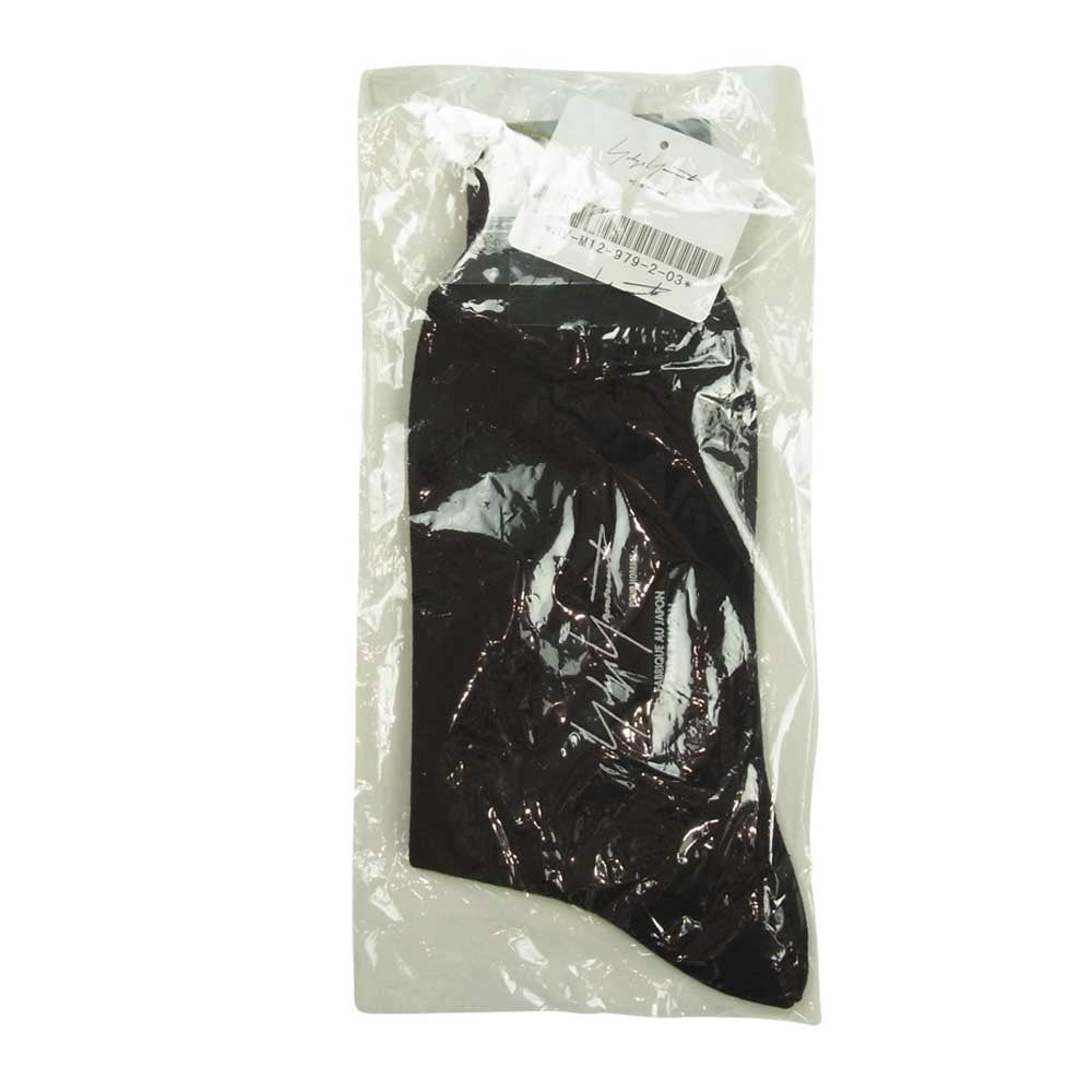 Yohji Yamamoto ヨウジヤマモト POUR HOMME プールオム スカル チェック柄 ロゴ ソックス 靴下 3足セット ブラック系【新古品】【未使用】【中古】