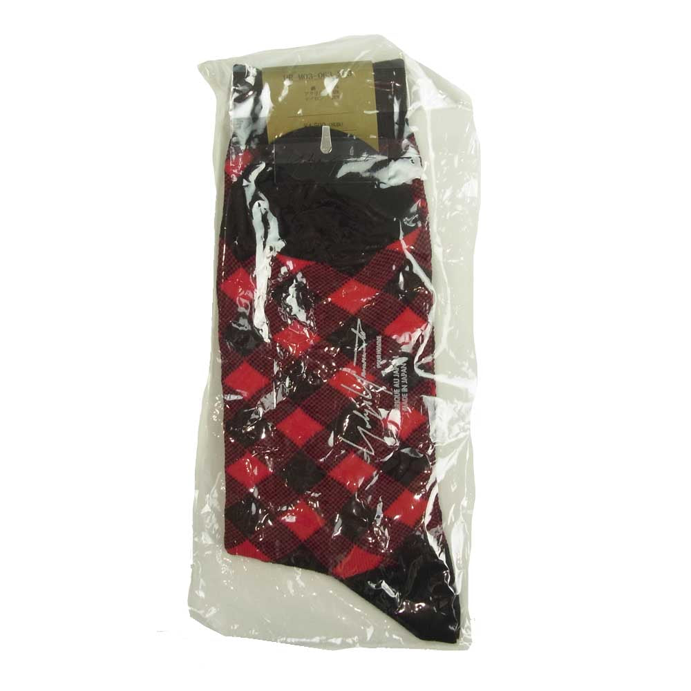 Yohji Yamamoto ヨウジヤマモト POUR HOMME プールオム スカル チェック柄 ロゴ ソックス 靴下 3足セット ブラック系【新古品】【未使用】【中古】