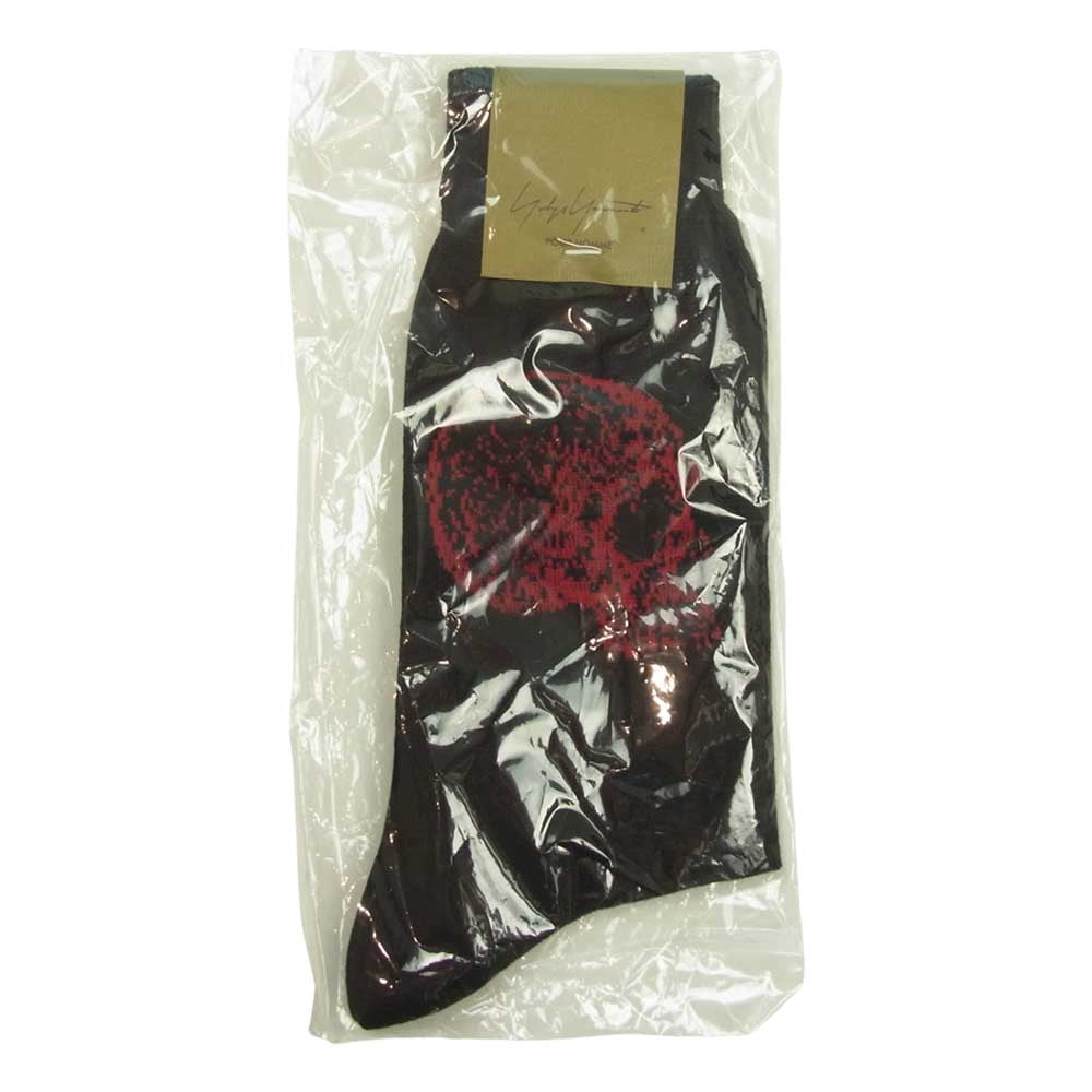 Yohji Yamamoto ヨウジヤマモト POUR HOMME プールオム スカル ドット柄 ロゴ ソックス 靴下 3足セット ブラック系【新古品】【未使用】【中古】
