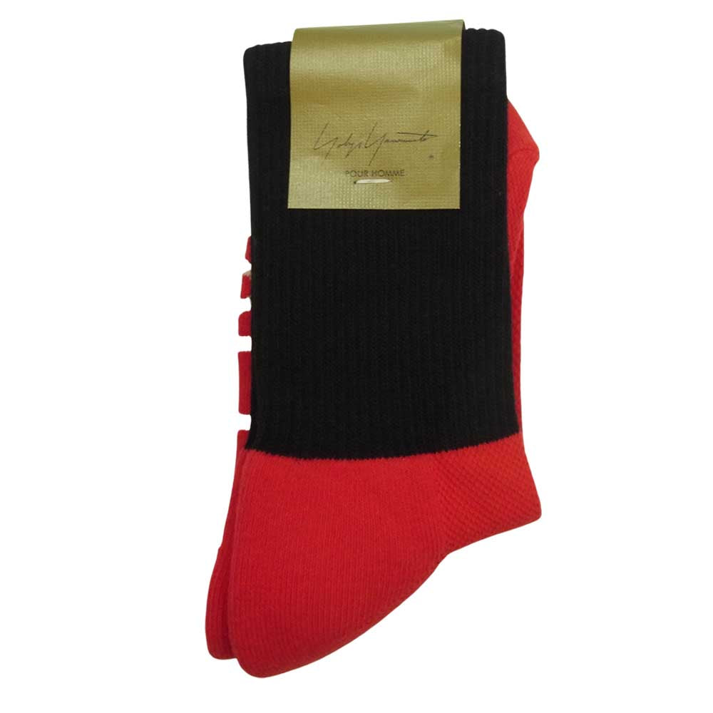 Yohji Yamamoto ヨウジヤマモト POUR HOMME プールオム スカル ドット柄 ロゴ ソックス 靴下 3足セット ブラック系【新古品】【未使用】【中古】