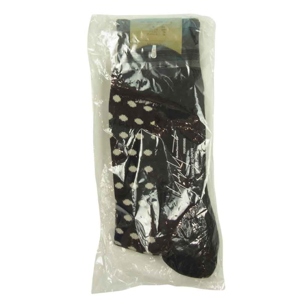 Yohji Yamamoto ヨウジヤマモト POUR HOMME プールオム スカル ドット柄 ロゴ ソックス 靴下 3足セット ブラック系【新古品】【未使用】【中古】