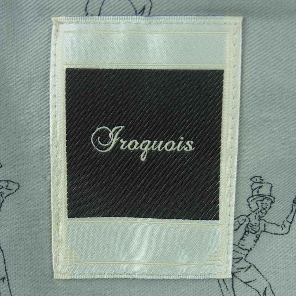 Iroquois イロコイ 788202 フロント刺繍 襟着脱 ウール コート 日本製 ブラック系 2【中古】
