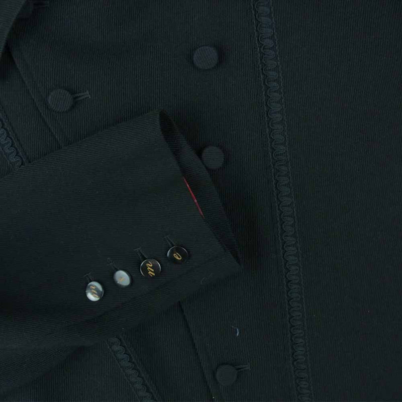 Iroquois イロコイ 788202 フロント刺繍 襟着脱 ウール コート 日本製 ブラック系 2【中古】