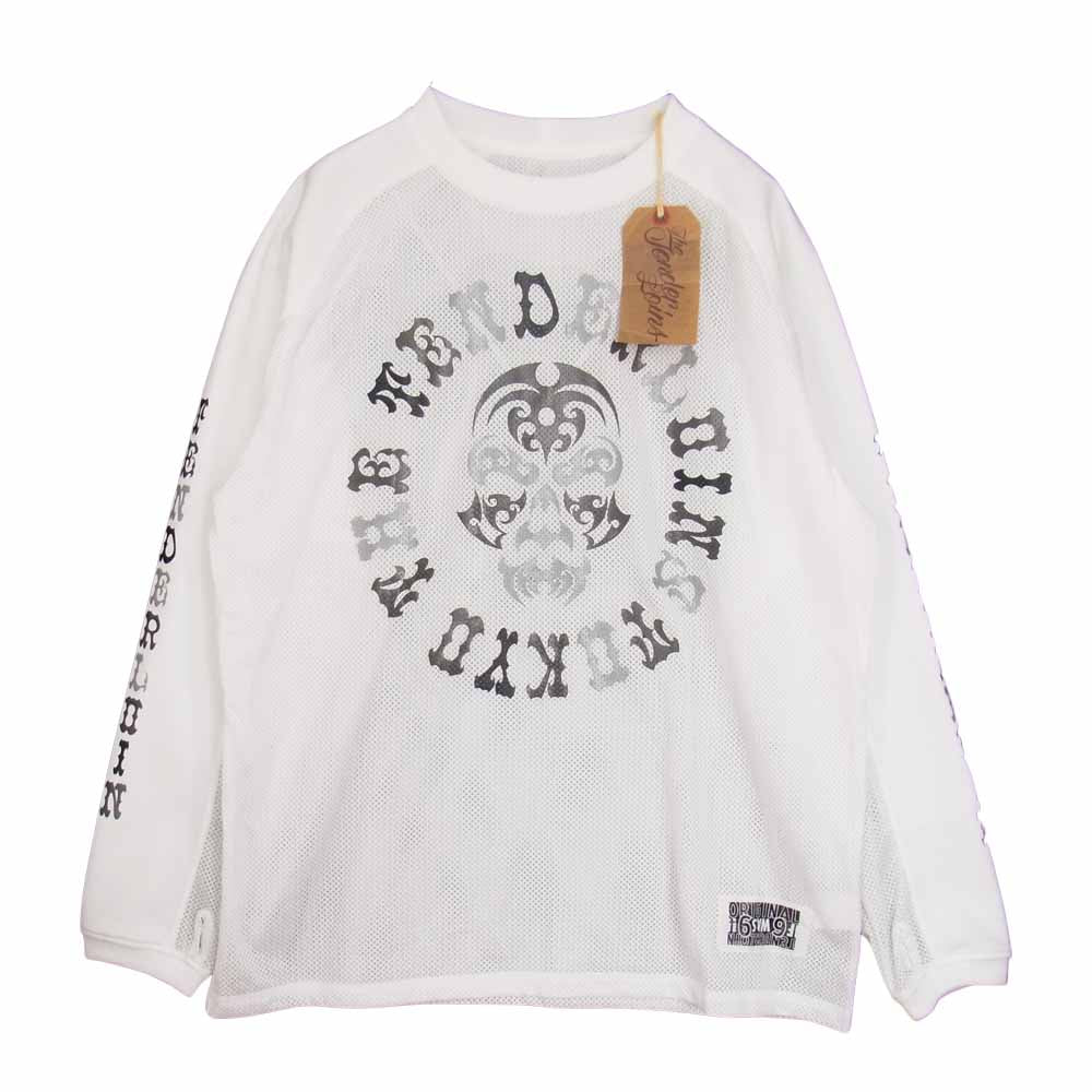 TENDERLOIN テンダーロイン MIX MESH JERSEY BS ボルネオスカル メッシュ L/S 長袖 Tシャツ ホワイト系 L【新古品】【未使用】【中古】