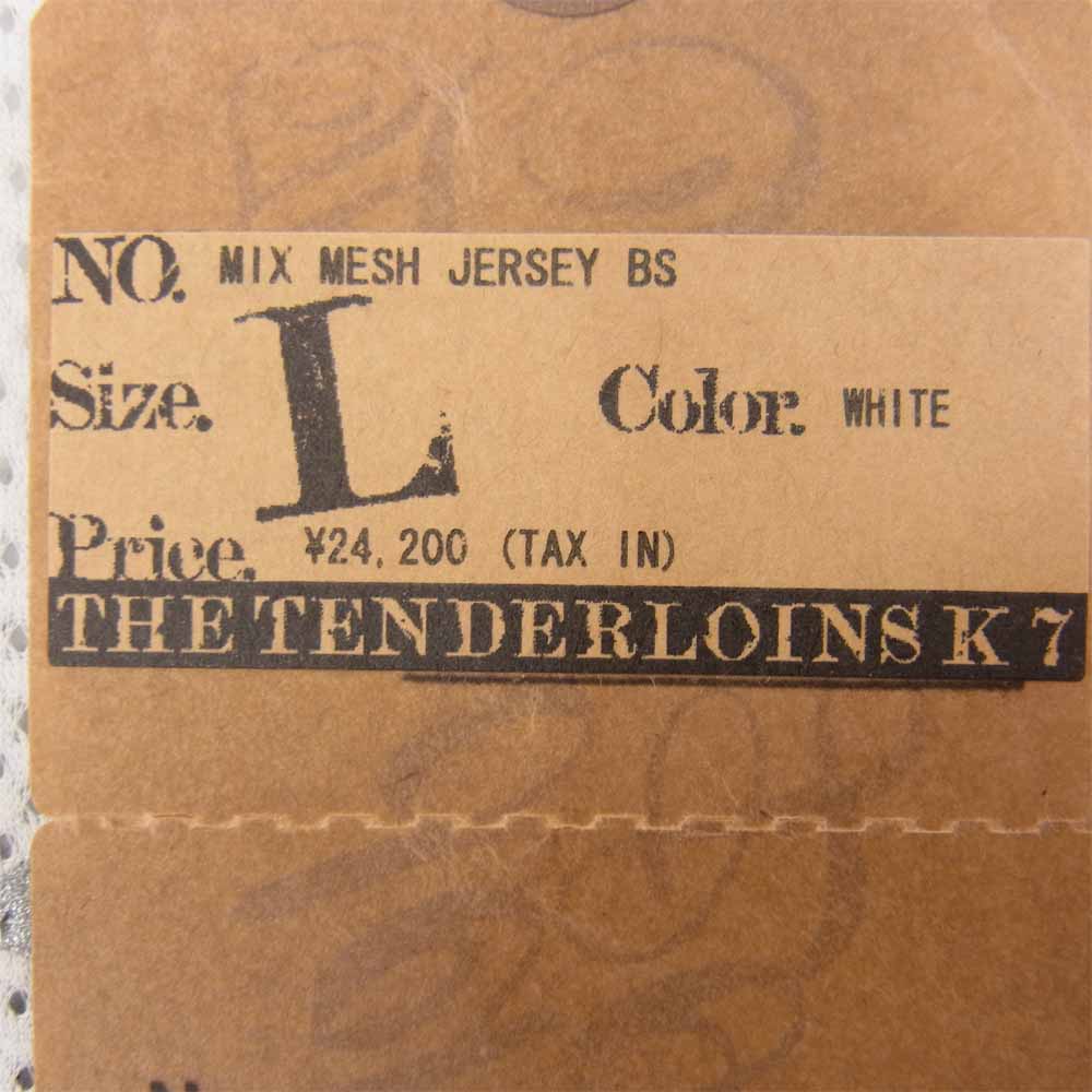 TENDERLOIN テンダーロイン MIX MESH JERSEY BS ボルネオスカル メッシュ L/S 長袖 Tシャツ ホワイト系 L【新古品】【未使用】【中古】