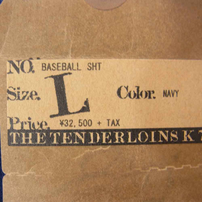 TENDERLOIN テンダーロイン BASEBALL SHT ベースボール 長袖 シャツ ネイビー系 L【極上美品】【中古】