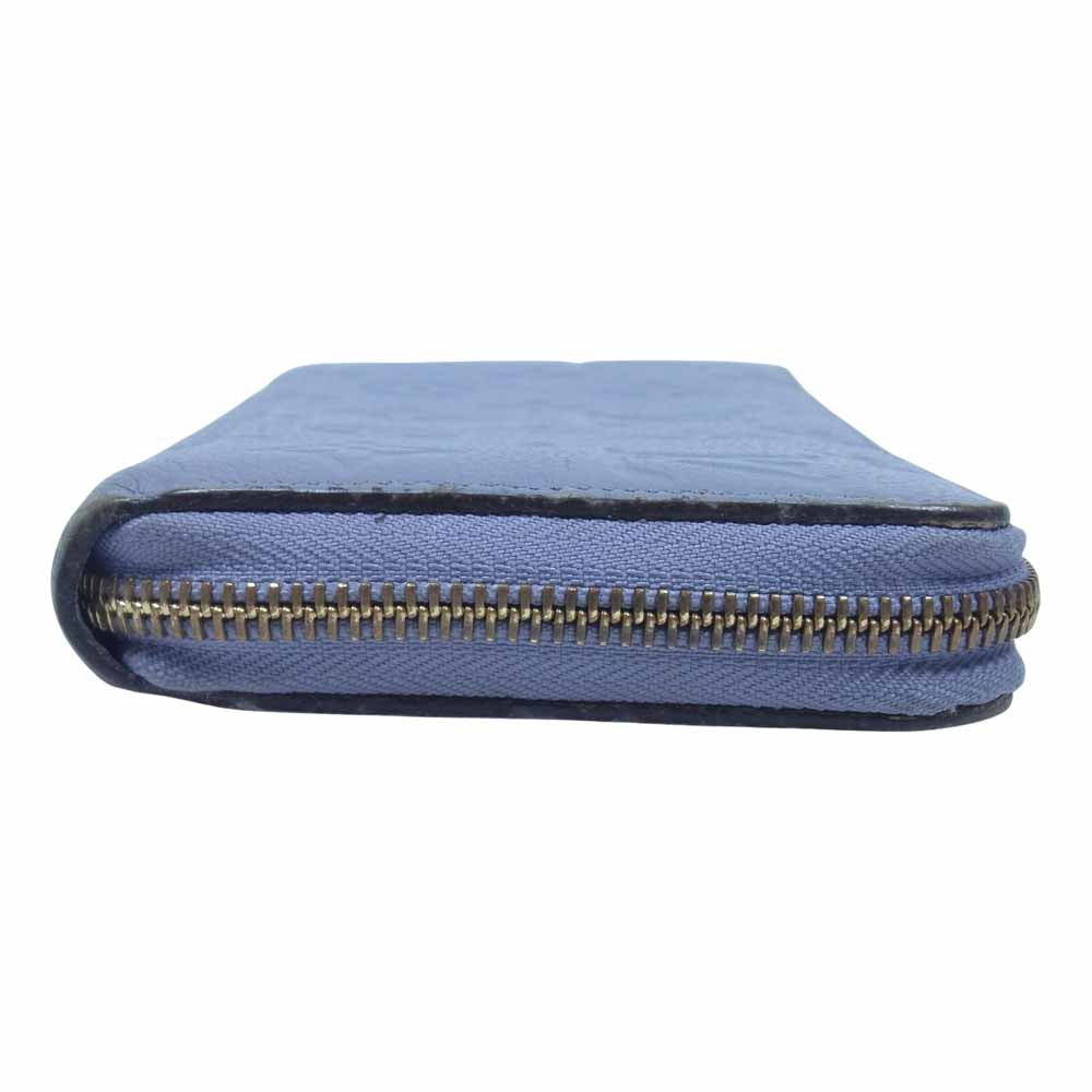 LOUIS VUITTON ルイ・ヴィトン M60570 モノグラム アンプラント ジッピー ウォレット ライトブルー系【中古】