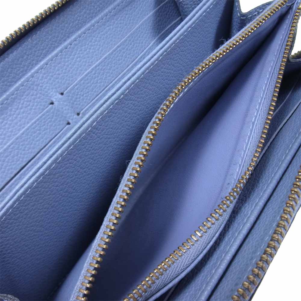 LOUIS VUITTON ルイ・ヴィトン M60570 モノグラム アンプラント ジッピー ウォレット ライトブルー系【中古】
