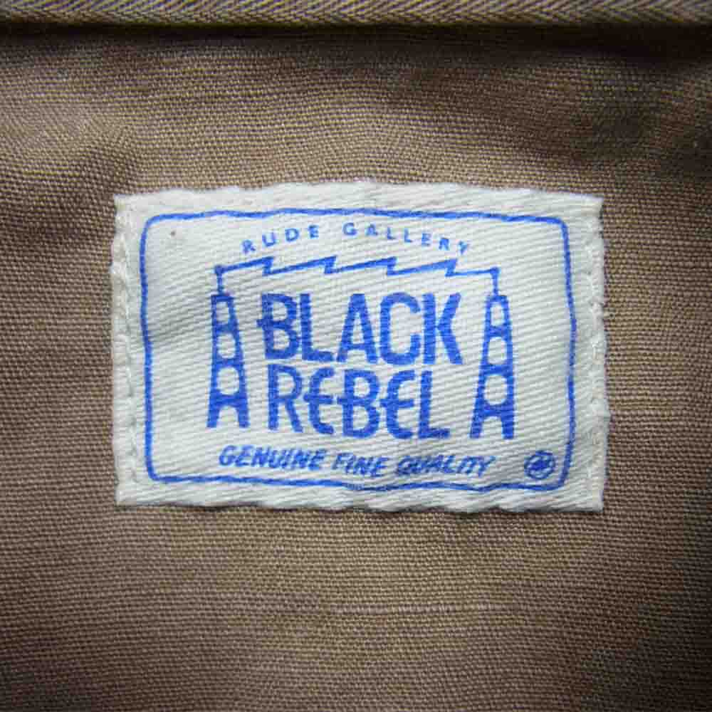 RUDE GALLERY BLACK REBEL ルードギャラリーブラックレーベル ミリタリー 半袖 シャツ ブラウン系 M【中古】