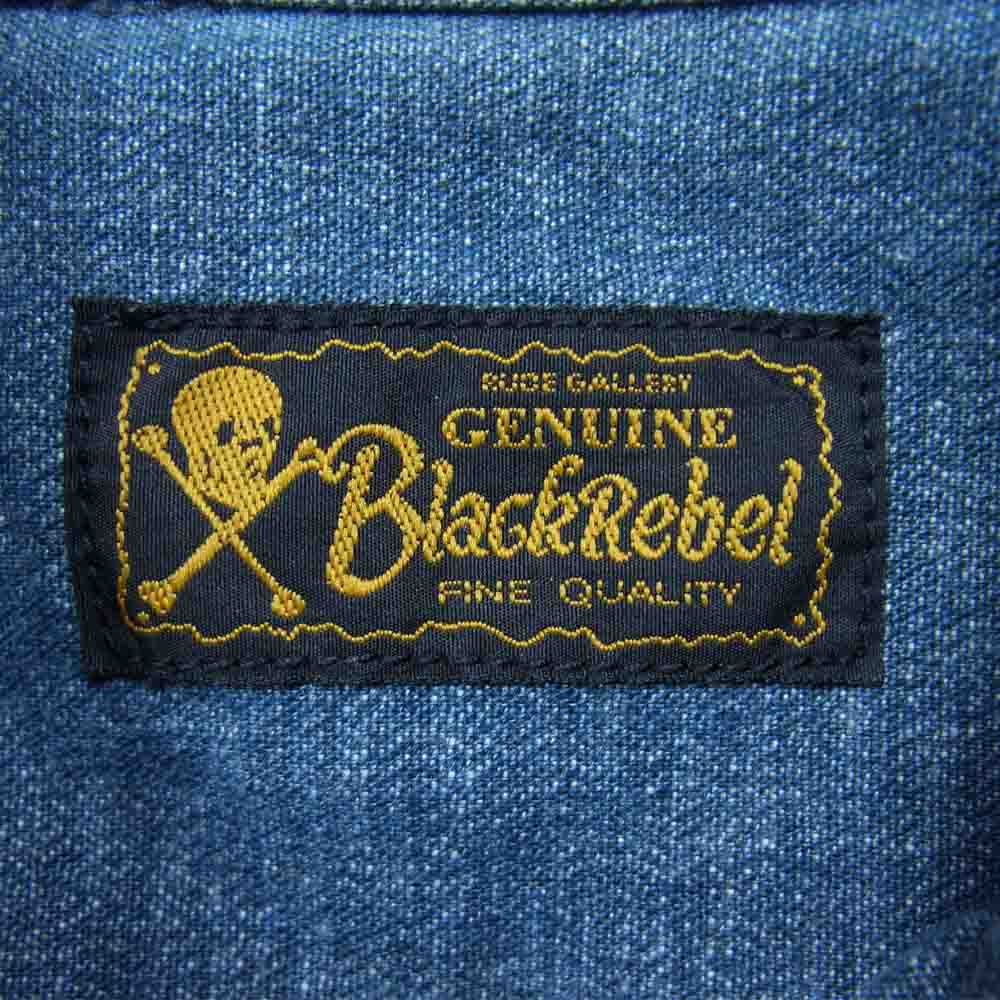 RUDE GALLERY BLACK REBEL ルードギャラリーブラックレーベル WORK SHIRTS ワーク シャツ インディゴブルー系 L【中古】