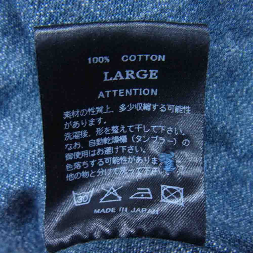 RUDE GALLERY BLACK REBEL ルードギャラリーブラックレーベル WORK SHIRTS ワーク シャツ インディゴブルー系 L【中古】