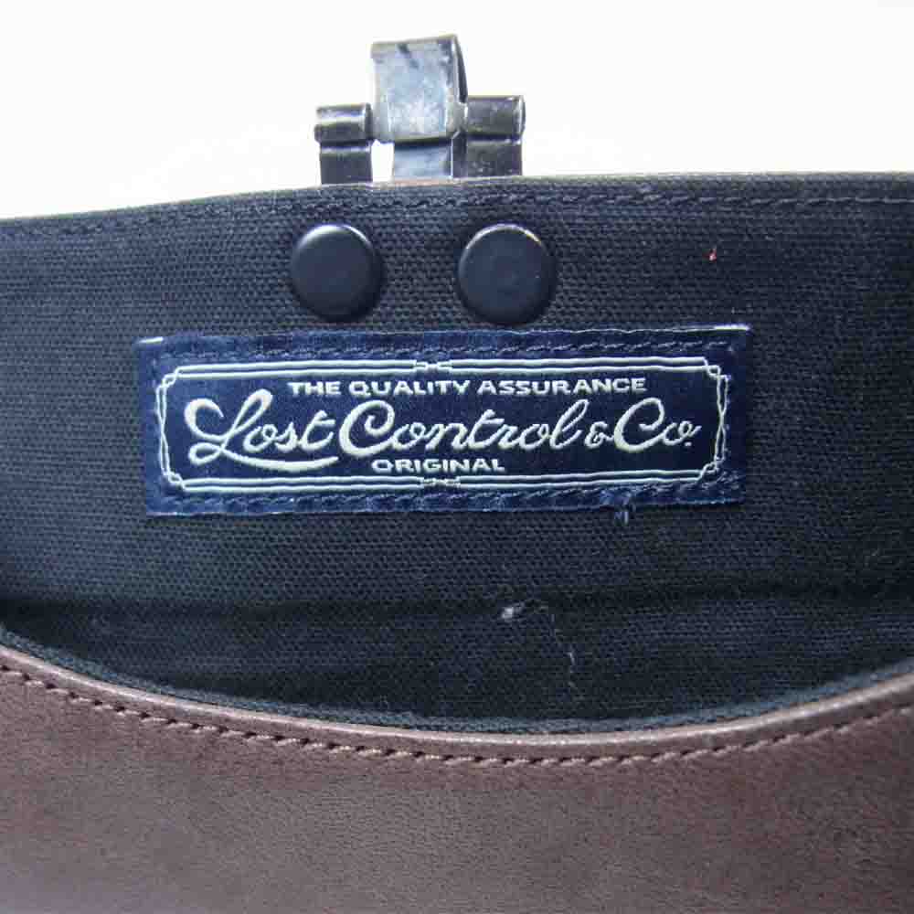 LOST CONTROL ロストコントロール レザー クラッチバッグ ダークブラウン系【中古】