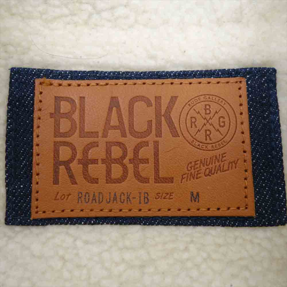 RUDE GALLERY BLACK REBEL ルードギャラリーブラックレーベル デニム ボア ジャケット インディゴブルー系 M【中古】