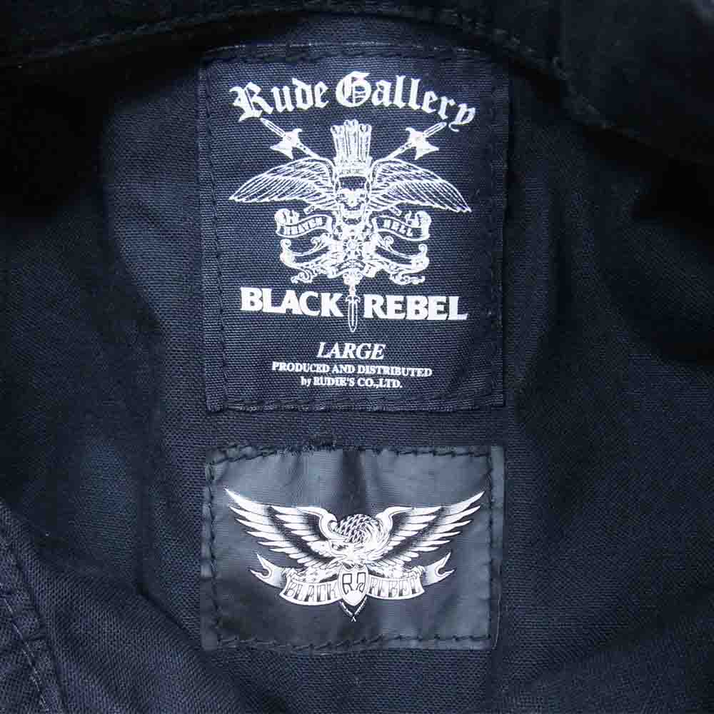 RUDE GALLERY BLACK REBEL ルードギャラリーブラックレーベル ジャンプスーツ オールインワン ツナギ ブラック系 L【中古】