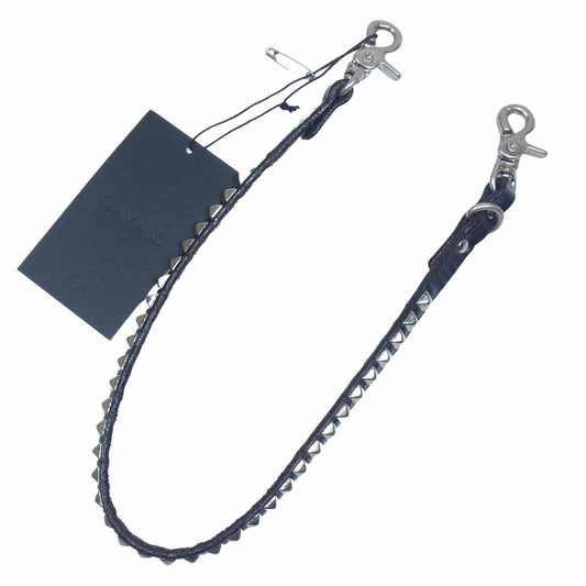 GAVIAL ガヴィル レザー スタッズ ウォレットチェーン ブラック系【中古】