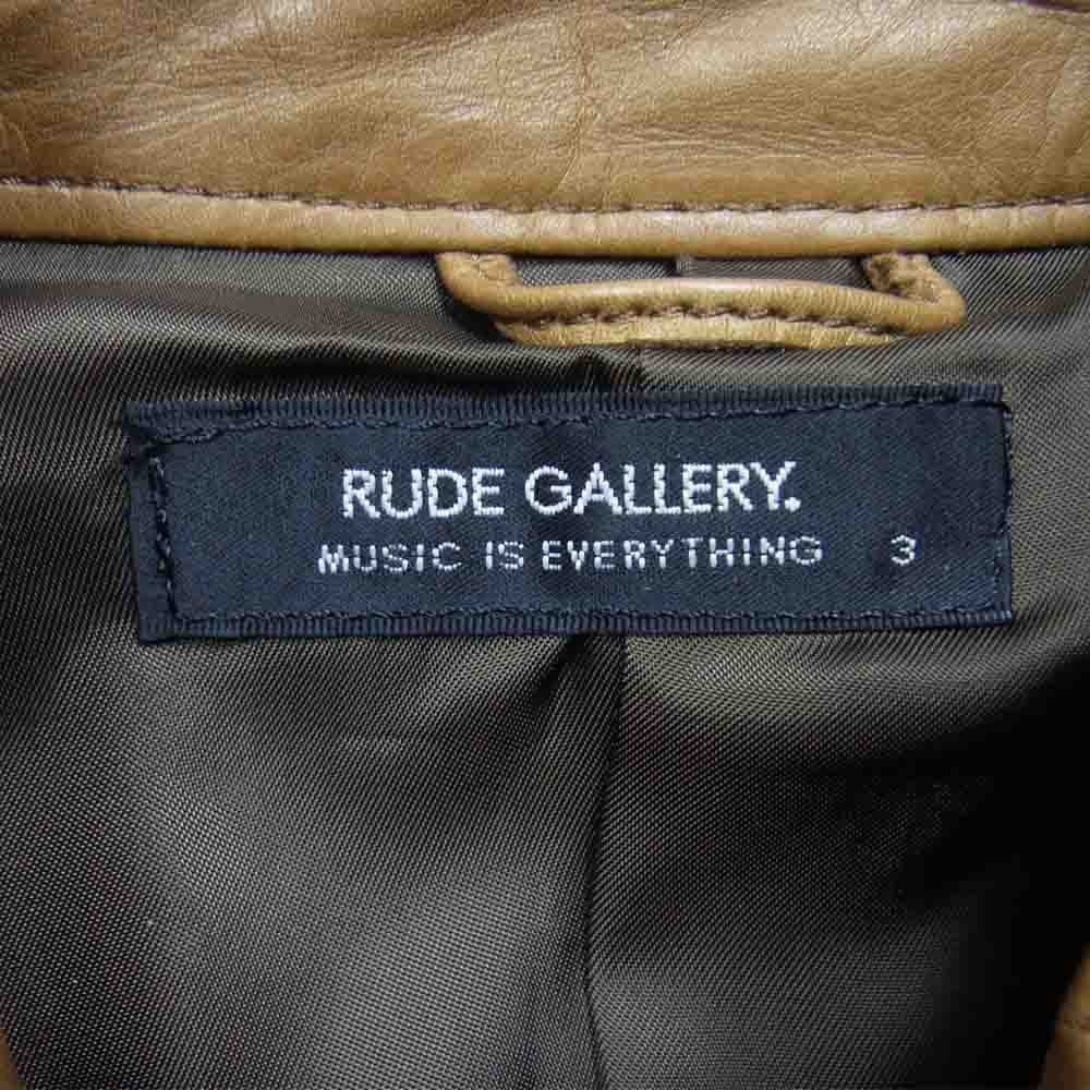 RUDE GALLERY ルードギャラリー レザー ステンカラー コート ライトブラウン系 3【中古】
