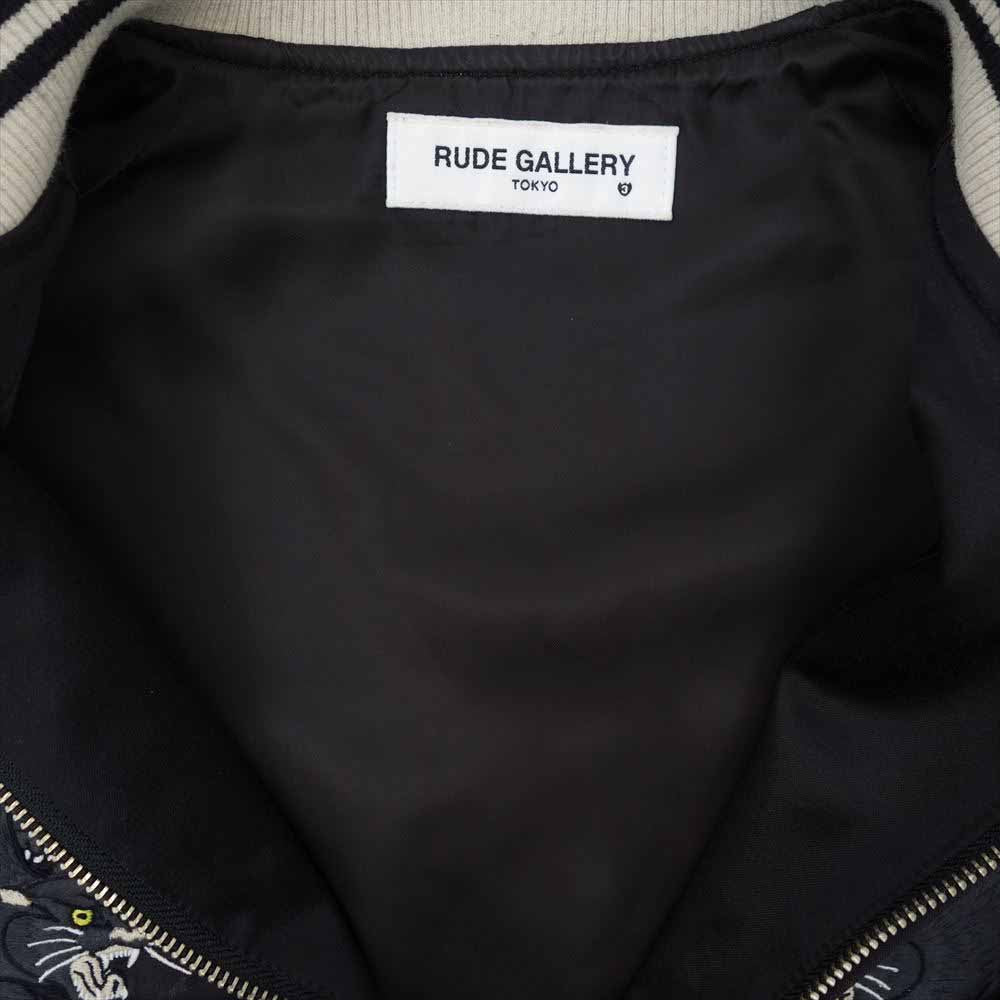 RUDE GALLERY ルードギャラリー スカジャン サテン ジャケット パンサー ブラック系 3【中古】