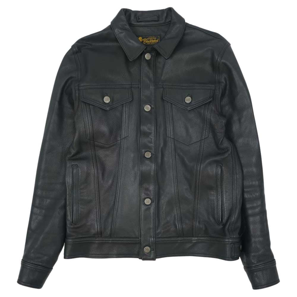 RUDE GALLERY BLACK REBEL ルードギャラリーブラックレーベル レザー Gジャン ジャケット ブラック系 L【中古】