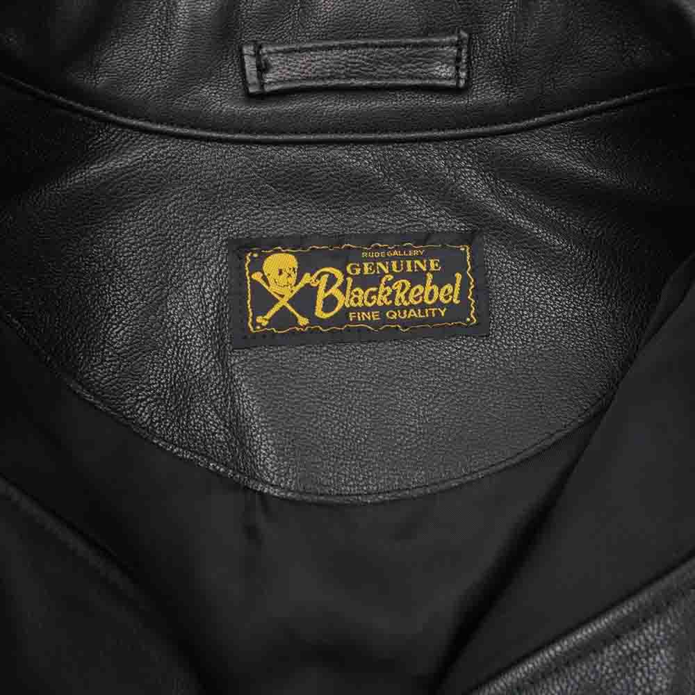 RUDE GALLERY BLACK REBEL ルードギャラリーブラックレーベル レザー Gジャン ジャケット ブラック系 L【中古】