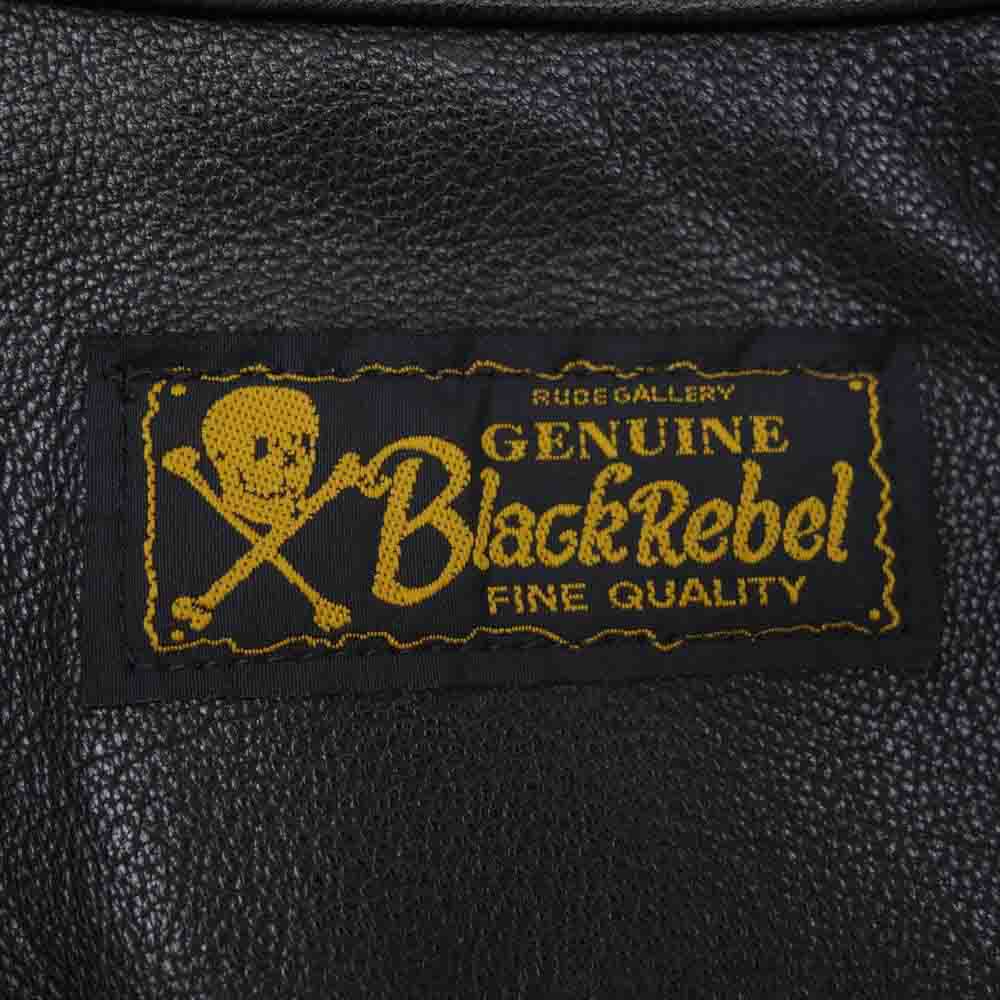 RUDE GALLERY BLACK REBEL ルードギャラリーブラックレーベル レザー Gジャン ジャケット ブラック系 L【中古】