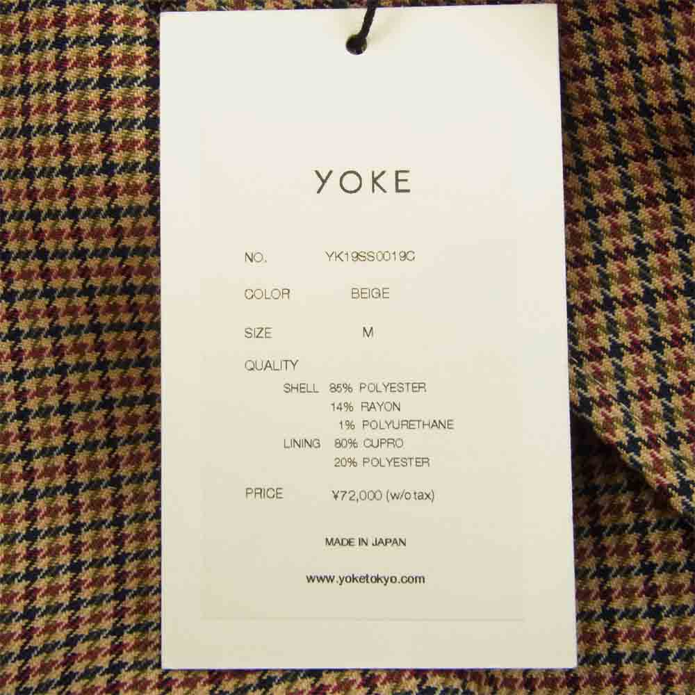 ヨーク 19SS YK19SS0019C 3WAY BAL COLLAR SHARE COAT チェック バルカラー シェア コート ライトブラウン系 M【美品】【中古】