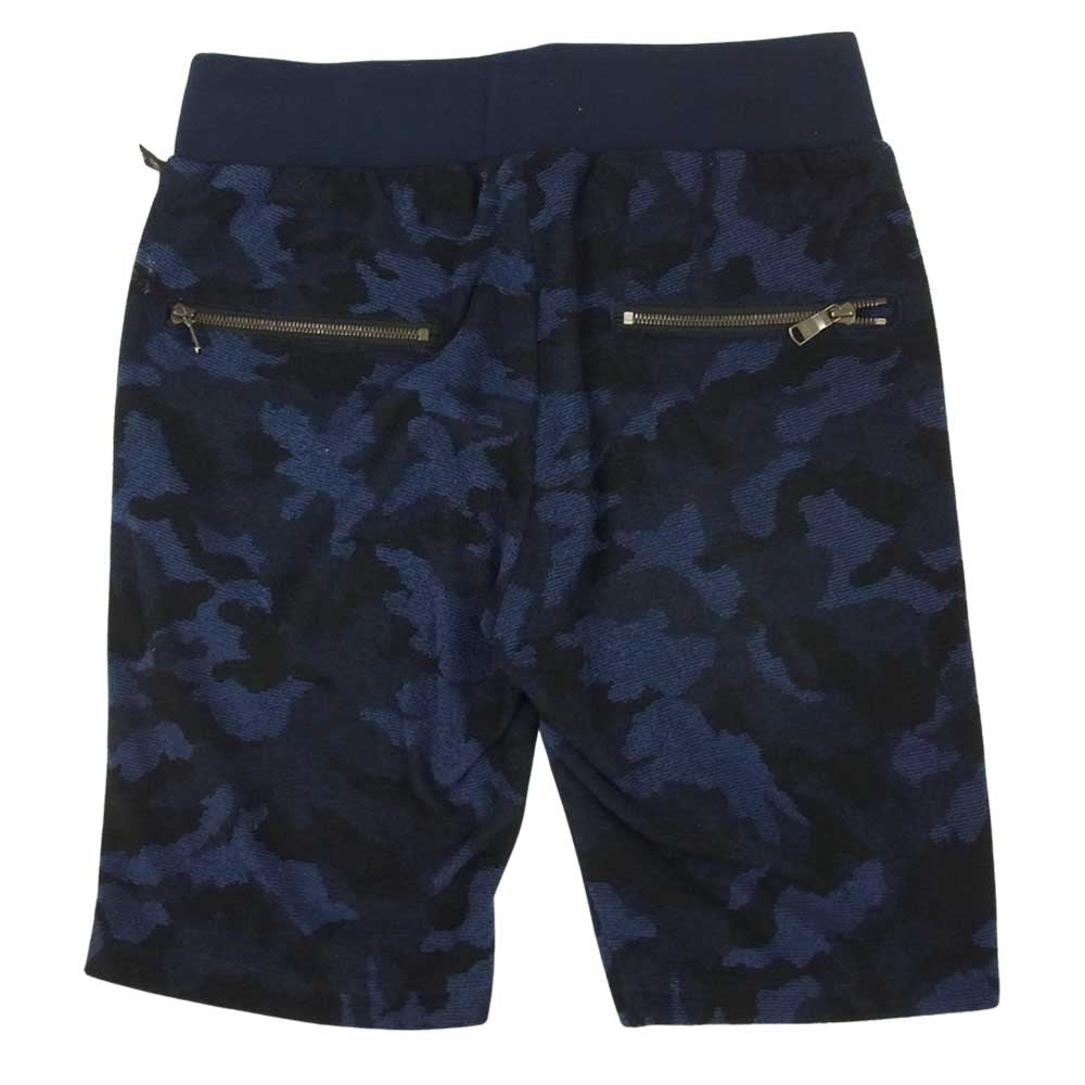 wjk ダブルジェイケイ 5812 jd10b camo jacquard shorts カモフラ ジャガード ショーツ ブルー系 S【中古】