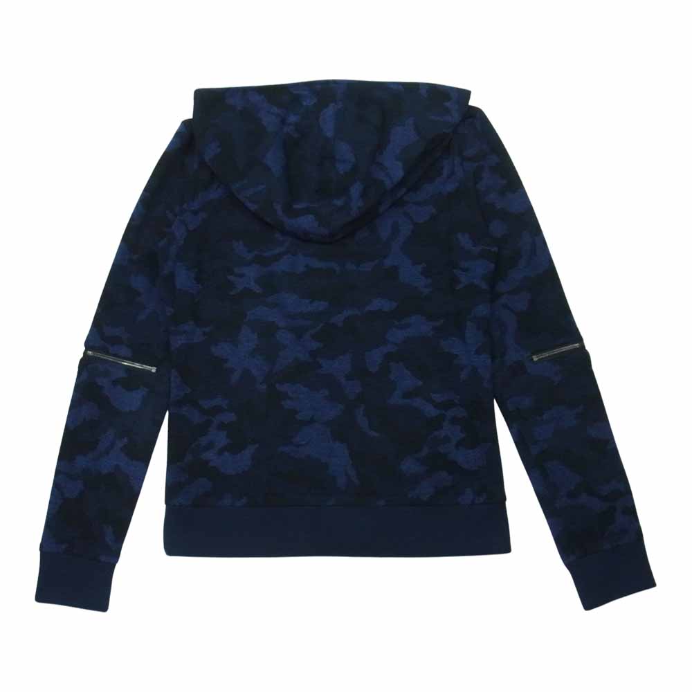 wjk ダブルジェイケイ camo jacquard parka カモフラ ジャガード ジップ パーカー 日本製 ブルー系 M【中古】