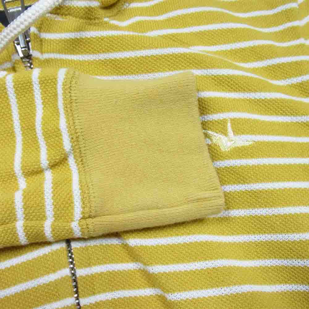 1piu1uguale3 ウノピュウノウグァーレトレ MRB026 ORIGINAL HEAVY KANOKO BORDER ZIP PARKA イエロー系 Ⅳ【中古】