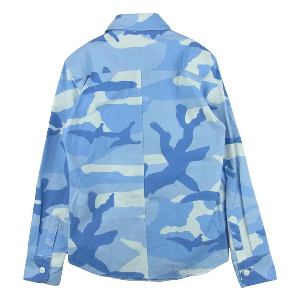 AKM エイケイエム S097 A51 P-ARMY SHIRTS ストレッチグログラン アーミー カモフラ 長袖 シャツ ライトブルー系 S【中古】