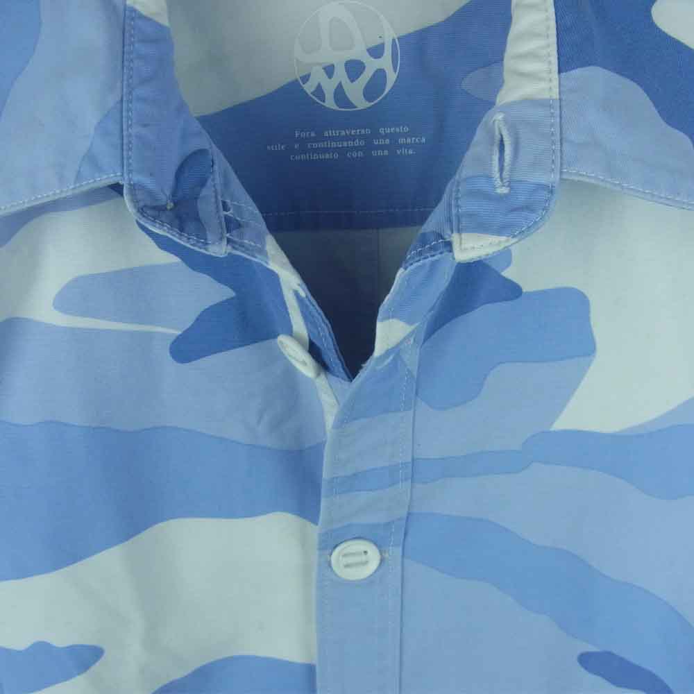 AKM エイケイエム S097 A51 P-ARMY SHIRTS ストレッチグログラン アーミー カモフラ 長袖 シャツ ライトブルー系 S【中古】
