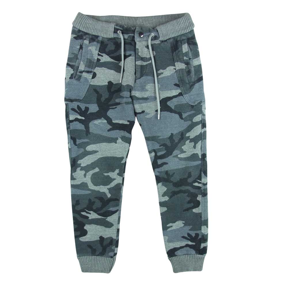 AKM エイケイエム J080 CTN099 ORIGINAL ROUGHY SWEAT ソリッド イージー リブ スウェット パンツ SUIBOKU CAMO グレー系 S【中古】